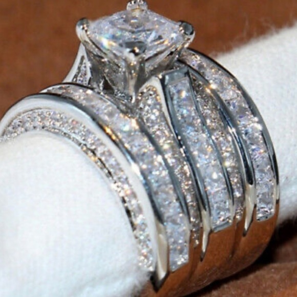 NWT LUXURY 925 STERLING SILVER THREE RINGS SET - Picture 10 of 10